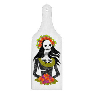 SKELETON LADY CUTTING BOARD