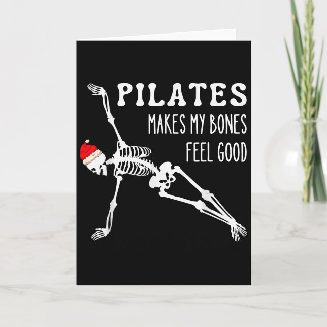 Skeleton Lates Makes My Bones Feel Good Meditation Card (Front)