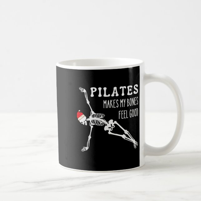 Skeleton Lates Makes My Bones Feel Good Meditation Coffee Mug (Right)