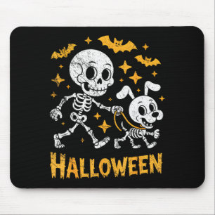 Skeleton Leads Dog Funny Skull Pet For Halloween C Mouse Mat