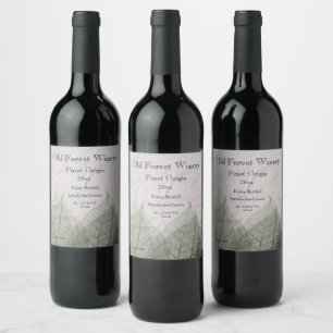 Skeleton leaves wine label