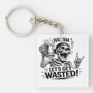 Skeleton Let’s Get Wasted Key Ring