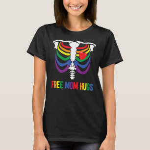 Skeleton Lgbt Flag Free Mum Hugs Lgbt Gay Trans Mo T-Shirt