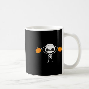 Skeleton Lifting Pumpkins Funny Halloween Snatch R Coffee Mug