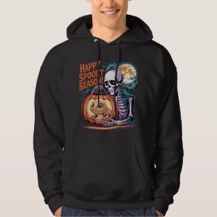 Skeleton & Lizard Pumpkin Halloween Art Hoodie