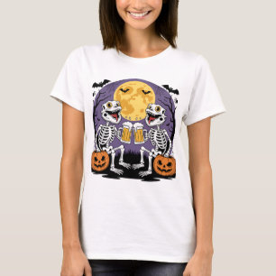 Skeleton Lizards Halloween Beer Cheers T-Shirt