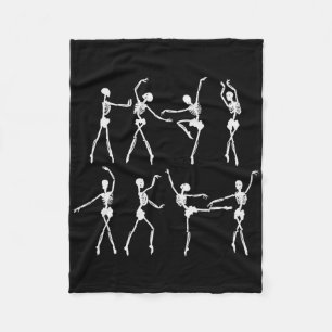 Skeleton Llerinas Llet Dance Cute Halloween Costum Fleece Blanket