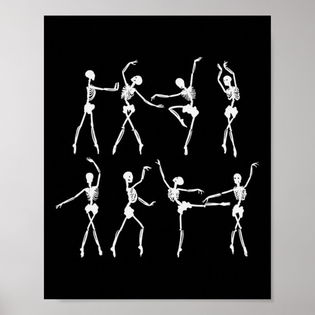 Skeleton Llerinas Llet Dance Cute Halloween Costum Poster (Front)