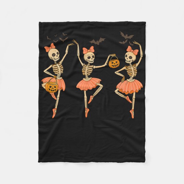 Skeleton Llet Positions  Fleece Blanket (Front)