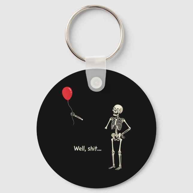 Skeleton Lost Balloon Stuff Skeleton Funny Key Ring (Front)