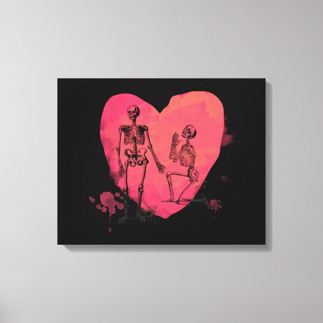 Skeleton Love Canvas Print (Front)