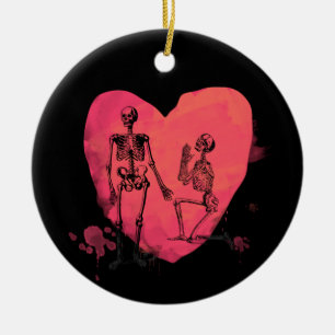 Skeleton Love Ceramic Tree Decoration