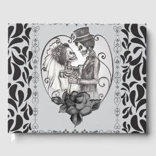 Skeleton Love Couple Marriage Dance Gothic Wedding Guest Book