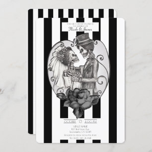 Skeleton Love Couple Marriage Dance Gothic Wedding Invitation