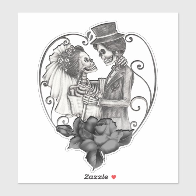 Skeleton Love Couple Marriage Dance Wedding (Sheet)