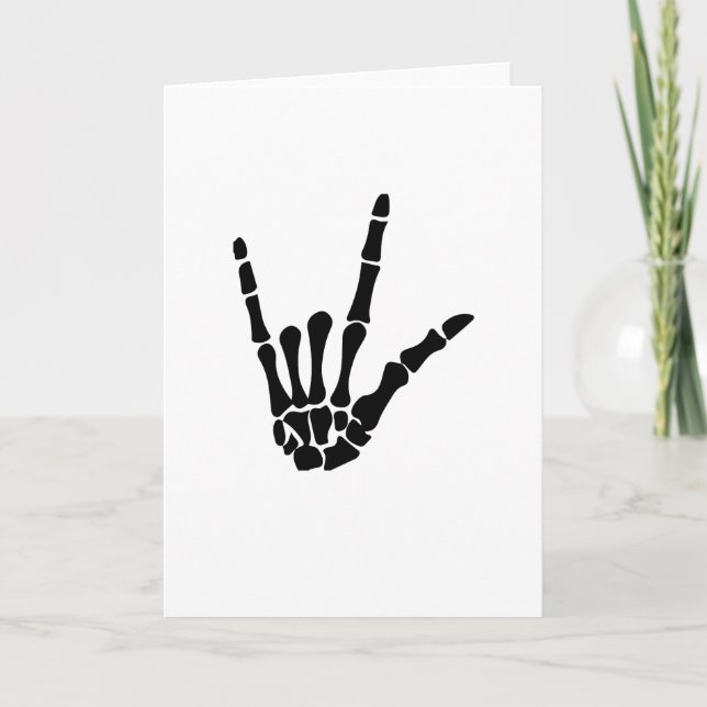 Skeleton Love Hand Halloween Funny Gift Card (Front)