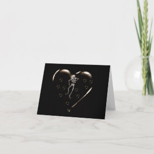Skeleton Love Hearts Holiday Card