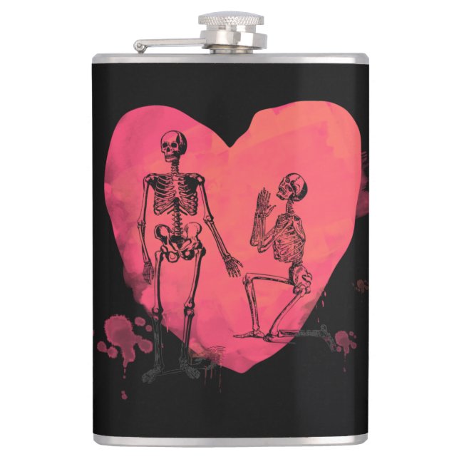 Skeleton Love Hip Flask (Front)
