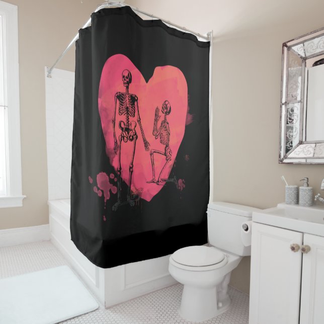 Skeleton Love Shower Curtain (In Situ)