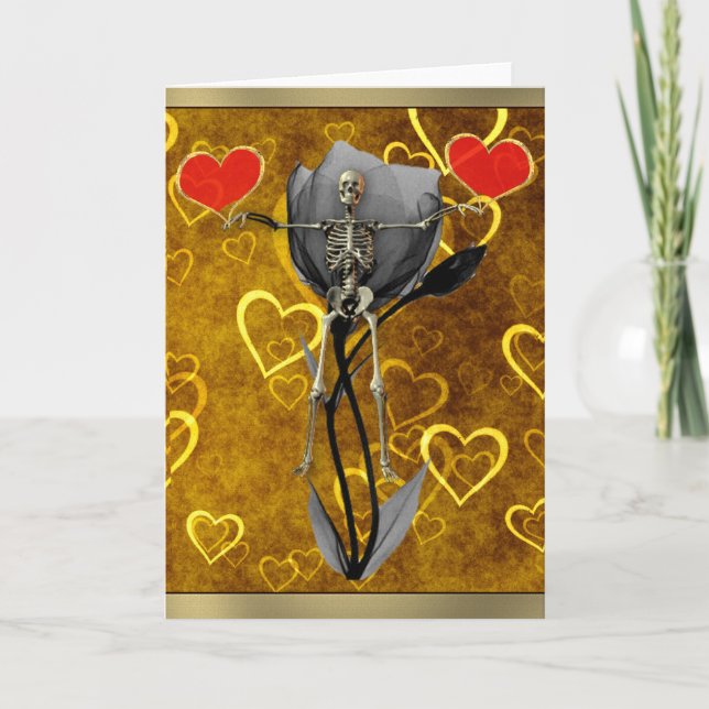 Skeleton Love Valentine Holiday Card (Front)
