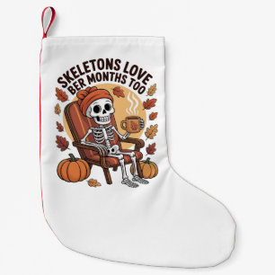 Skeleton Loves Ber Months Too Spooky Small Christmas Stocking