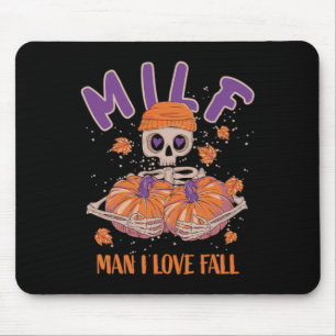 Skeleton Man I Love Fall Fun Skeleton Pumpkin Hall Mouse Mat