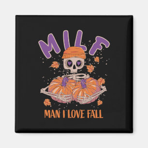 Skeleton Man I Love Fall Funny Skeleton Pumpkin Ha Magnet