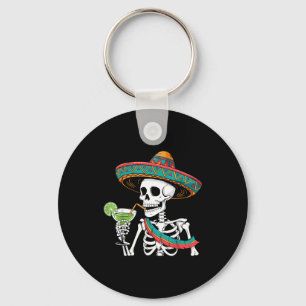 Skeleton margarita cinco de mayo key ring