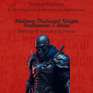 Skeleton Mediaeval Knight Halloween T-Shirt