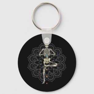 Skeleton Meditating - Yoga Position Key Ring