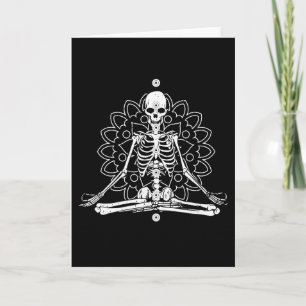 Skeleton Meditation Mandala Halloween Yoga Spiritu Card