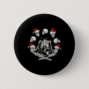 Skeleton Meditation Skull Yoga Christmas 6 Cm Round Badge