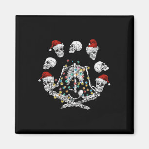 Skeleton Meditation Skull Yoga Christmas Magnet