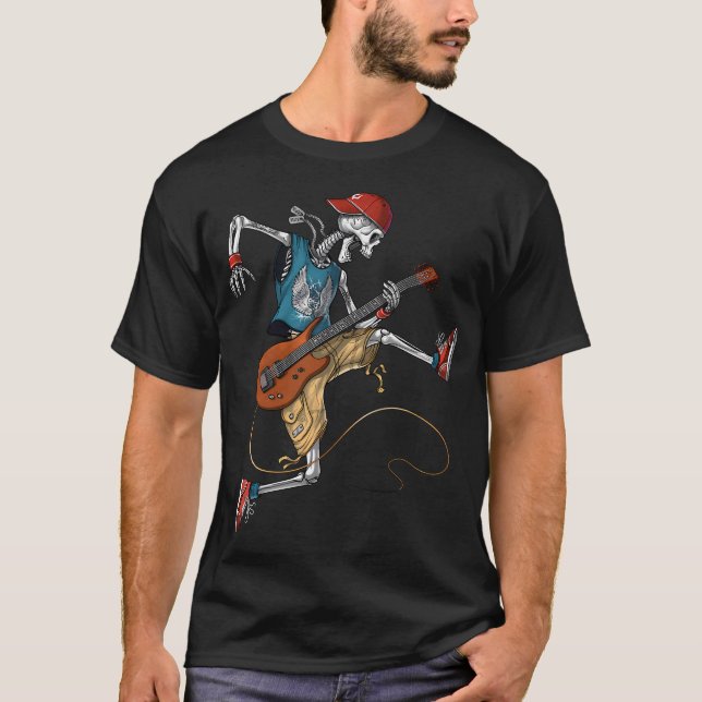 Skeleton Metal Guitarist T-Shirt (Front)