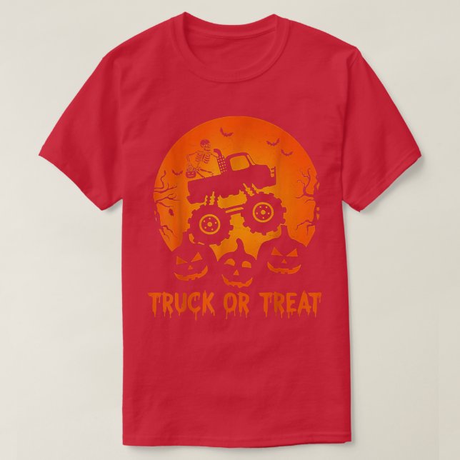 Skeleton Monster Truck Moon Candy Toddler Boys Hal T-Shirt (Design Front)