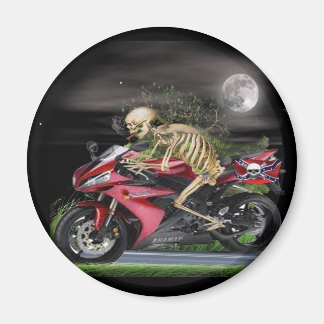 Skeleton Motorcycle items Magnet (Front)