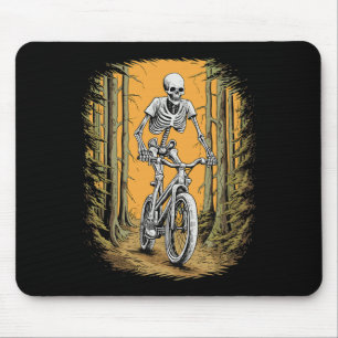 Skeleton Mountain Bike Cyclist Skeleton Halloween  Mouse Mat