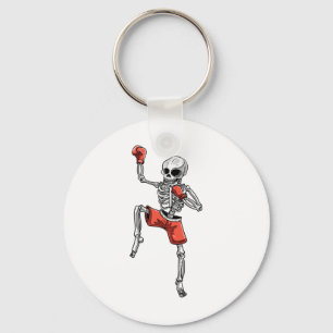 Skeleton Muay Thai Halloween Kickboxing Mma Fighte Key Ring