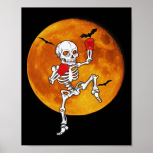 Skeleton Muay Thai Halloween Kickboxing Mma  Poster
