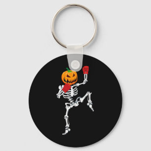 Skeleton Muay Thai Halloween Pumpkin Kickboxing Mm Key Ring