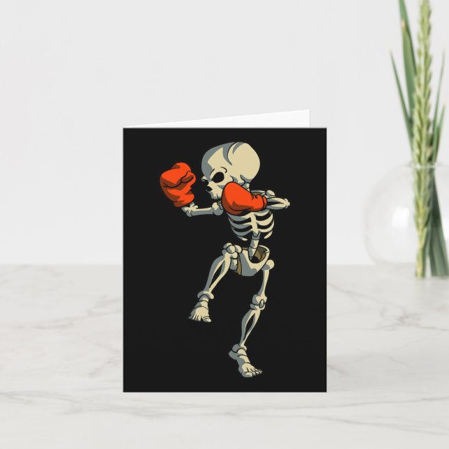 Skeleton Muay Thai Kick Boxing Mma Funny Karate Ha Card (Front)