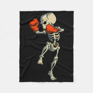 Skeleton Muay Thai Kick Boxing Mma Funny Karate Ha Fleece Blanket
