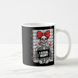 Skeleton Mugshot I Steal Hearts Skeleton Valentine Coffee Mug