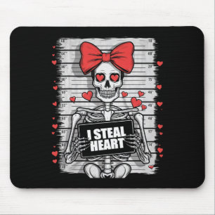 Skeleton Mugshot I Steal Hearts Skeleton Valentine Mouse Mat