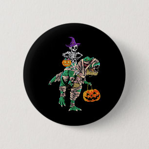 Skeleton Mummy Dinosaur T Rex Halloween  For Boys  6 Cm Round Badge