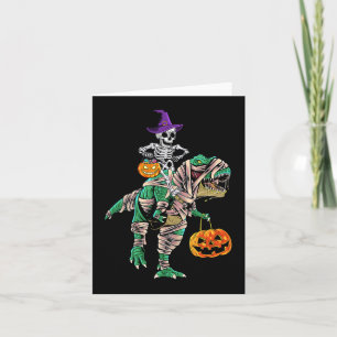 Skeleton Mummy Dinosaur T Rex Halloween For Boys Card