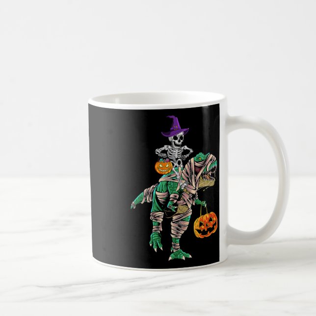 Skeleton Mummy Dinosaur T Rex Halloween For Boys K Coffee Mug (Right)