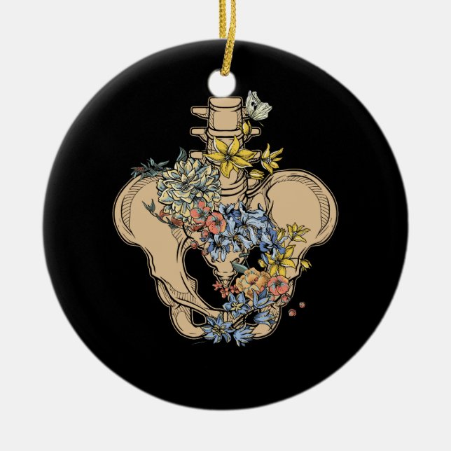 Skeleton Muscle Whisperer Massage Therapist Physio Ceramic Tree Decoration (Front)