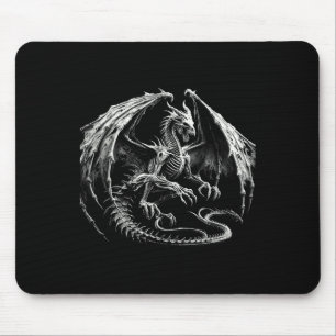 Skeleton Mythical Dragon Breathing Fire Fantasy Ha Mouse Mat