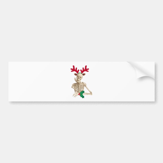 skeleton nightmare christmas bumper sticker (Front)